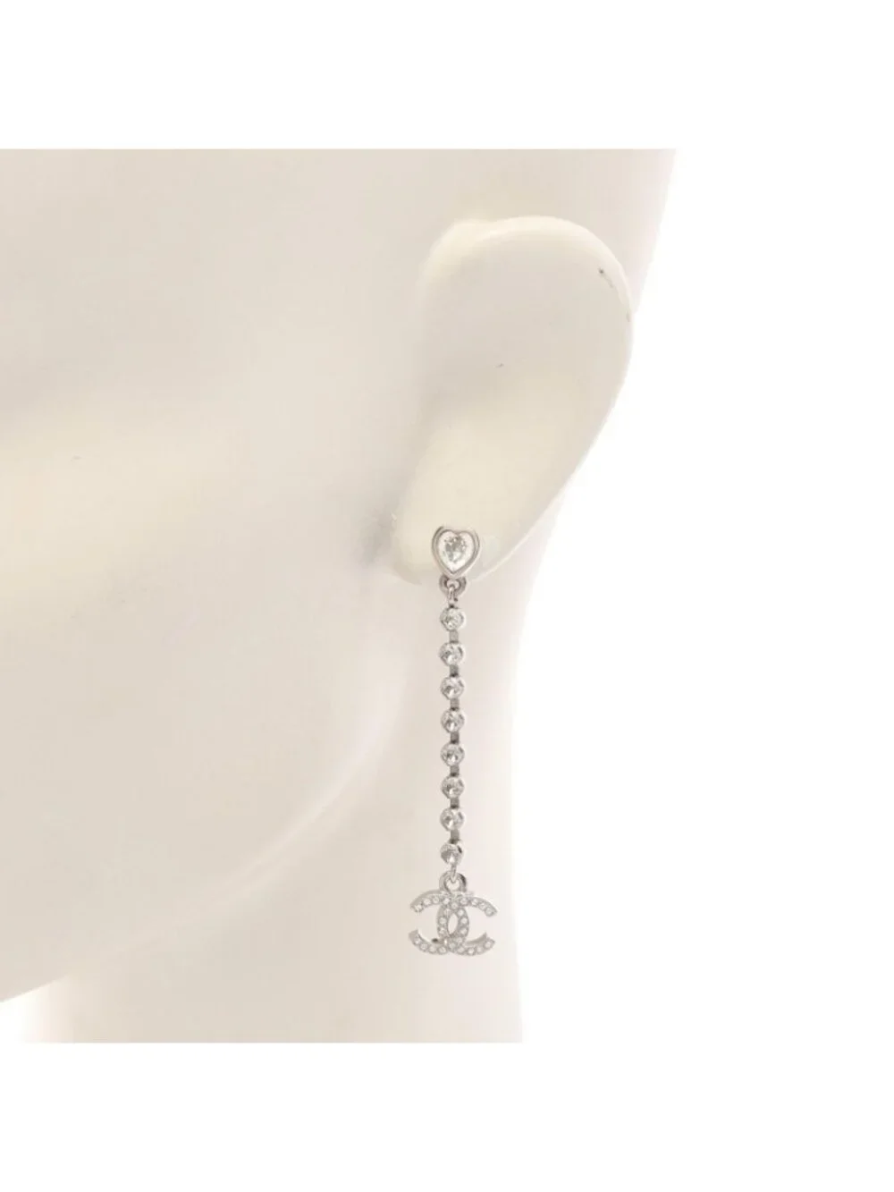 Chanel Earrings CC Logo Heart